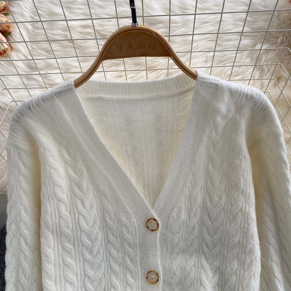 Nouveau manteau pull col V ample et paresseux pour femme 1621
