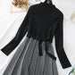 Knitted dress women's inner small fragrant wool dress  2149