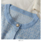 Pull à carreaux à simple boutonnage et col rond vintage coréen 2030