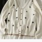 Pull vintage Hong Kong à simple boutonnage, ample et fin, brodé, 1843