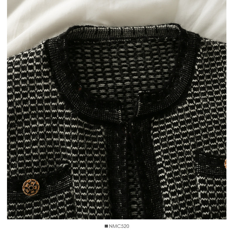 Pull col rond slim court rétro Hong Kong pour femme 2074
