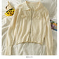 Cardigan zippé à revers et manches longues à rayures verticales 1830