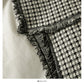 Hong Kong style retro Plaid medium length tassel high waist skirt  2611