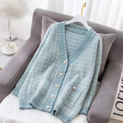 Style paresseux, petits pulls tricotés de style parfumé, cardigans vintage 1433