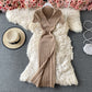 Robe vintage en tricot avec fermeture à la taille et aux fesses 2716