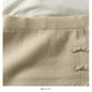 Hong Kong style retro disc buckle elastic waist thin striped A-line skirt  2644