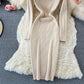 Small fragrance knitted dress French Retro  3074
