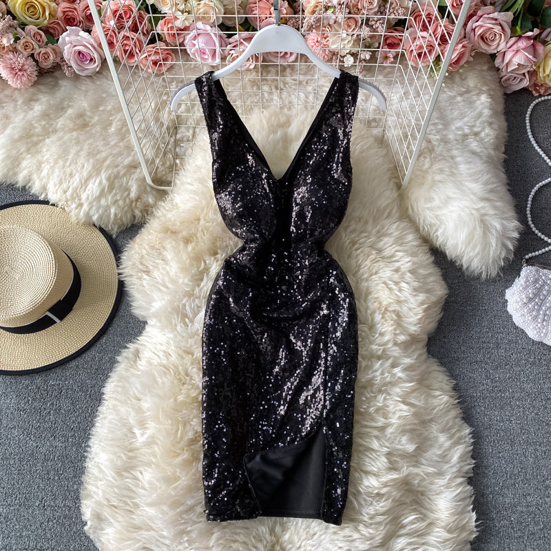 Robe à sequins slim à la taille 2828