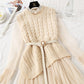 French minority sweater vest suit knee length gauze skirt  2476