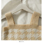 Tricot ample à motif irrégulier avec bretelles courtes à carreaux à l'intérieur 1750