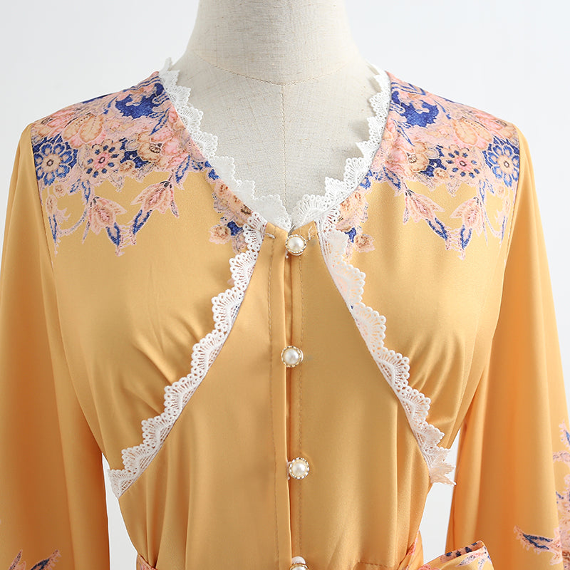 High end fairy long skirt is thin and cold, broken flower skirt is bottomed  2435