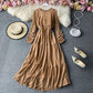 Robe en mousseline à taille étroite et manches longues 3029