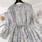 Long sleeved Pleated Chiffon Skirt loose and thin, retro knee length skirt  2346