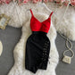 Robe bustier slim slim jupe jarretelle sexy jupe portefeuille hanche 3174