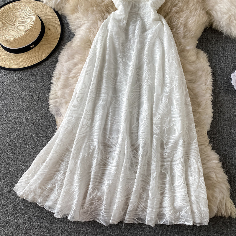 Seaside holiday beach skirt sexy backless slim lace suspender dress  3047