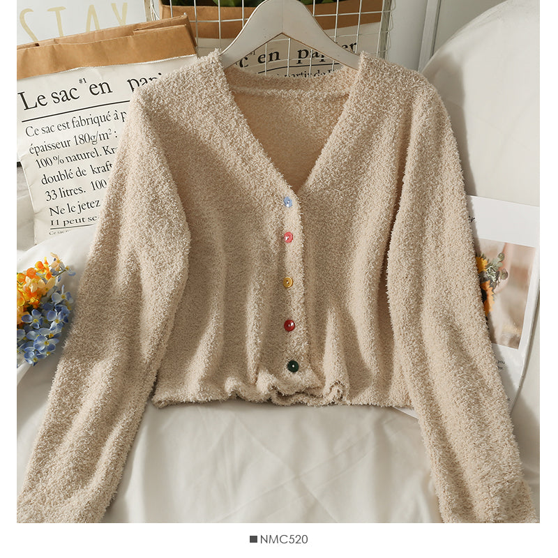 Pull cardigan femme col bas slim manches longues granulaire top 2018