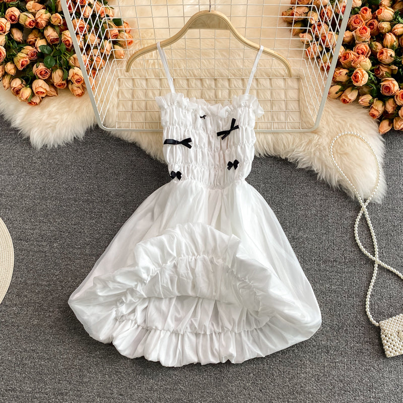 Jupe courte bouffante à taille élastique et coupe slim avec nœud papillon 3062