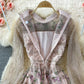 Robe légère de luxe en dentelle brodée à col montant 3370