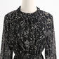 Chiffon pleated skirt, fungus floral dress, slim dress, lady dress  2432