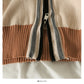 Pull à capuche pour femme, pull ample à rayures et fermeture éclair 2014