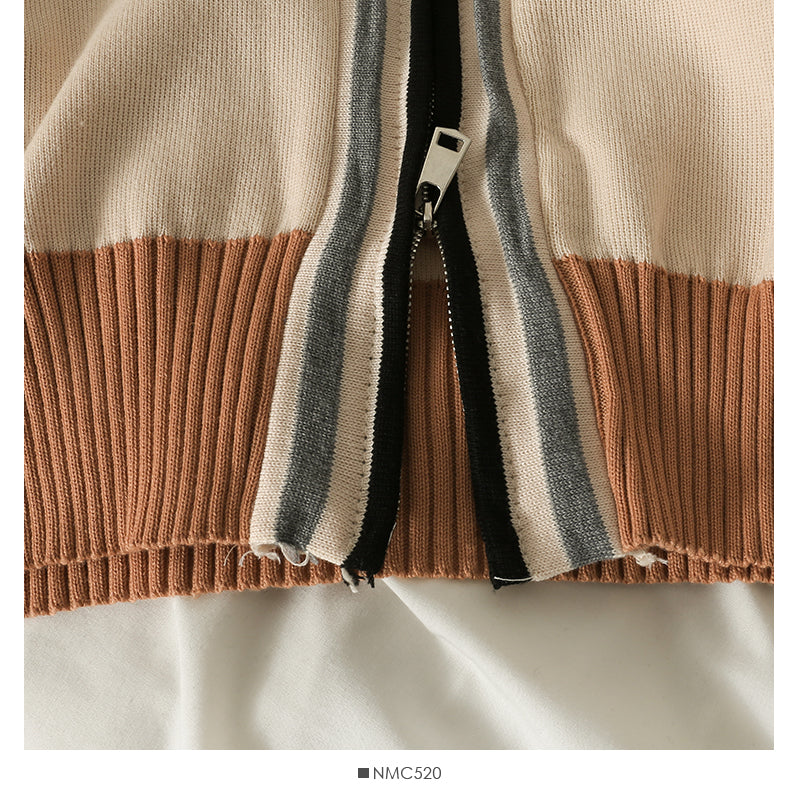 Pull à capuche pour femme, pull ample à rayures et fermeture éclair 2014