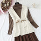 New bottomed shirt temperament pleated skirt three piece set  2206