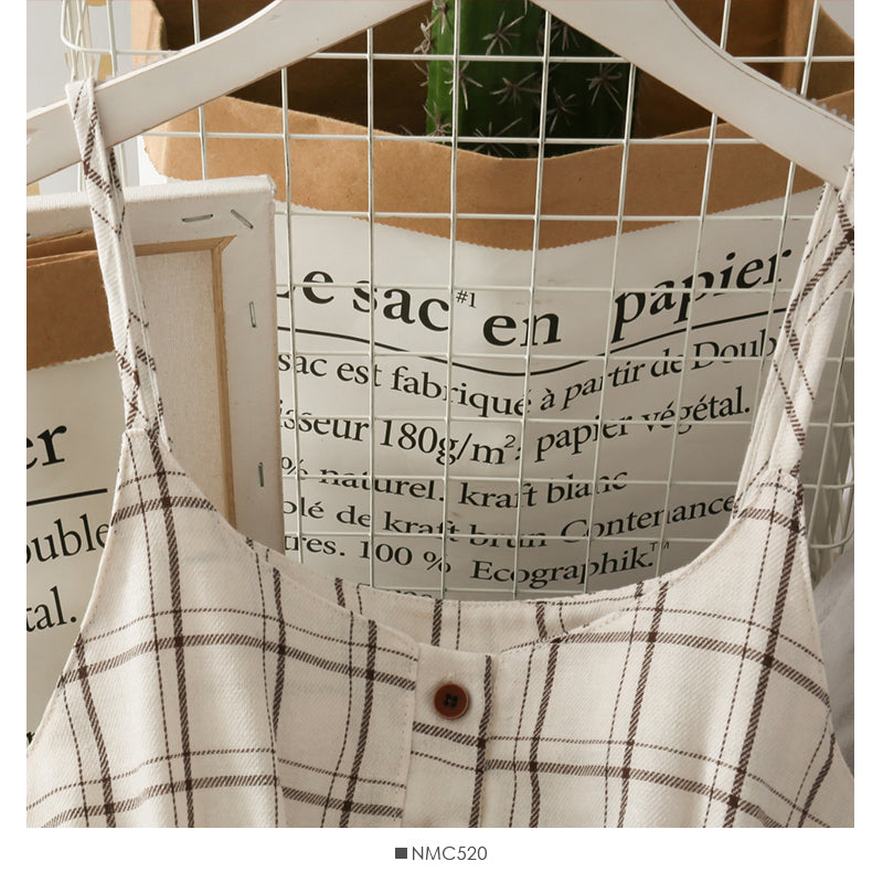 Simple plaid suspender belt slim suspender skirt 2701