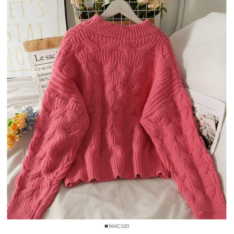 Pull femme saison ample et fin motif lin pull col rond 2021