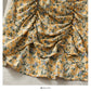 Korean floral pleated high waist skirt  2618