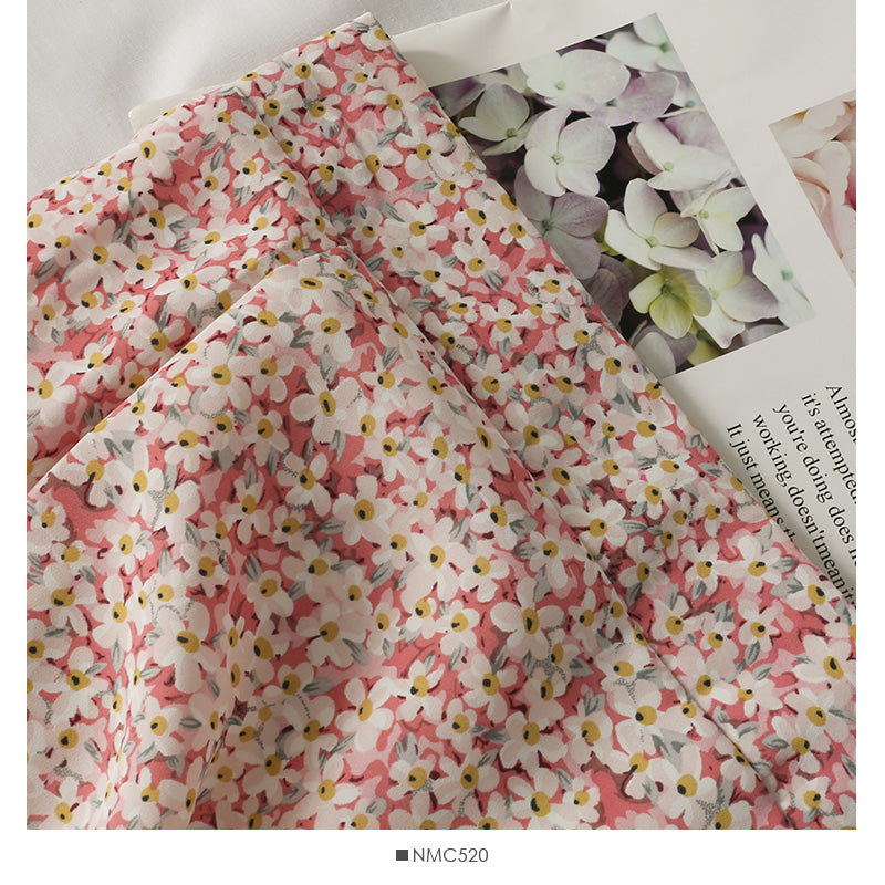 Hong Kong style retro floral high waist slim casual skirt  2637