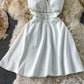 Low cut V-neck, open back, waist closed, strapless princess skirt  2784