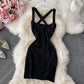 Retro back cross elastic slim fit with thin hips  2770