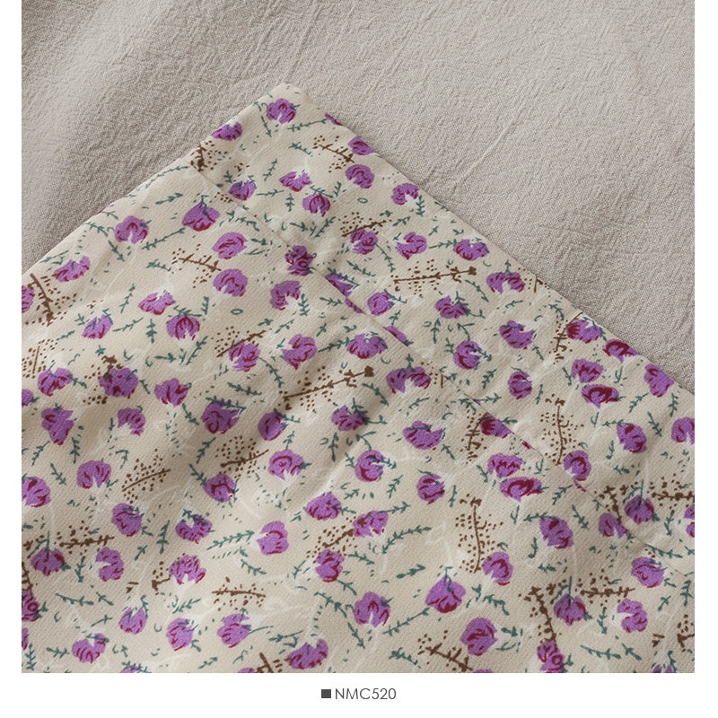 Floral high waist slim mid length skirt  2636