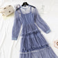 Lace mesh wave cake dress  2471