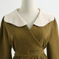 New French dress Hepburn wind lamp corduroy bottomed skirt baby collar skirt  2239