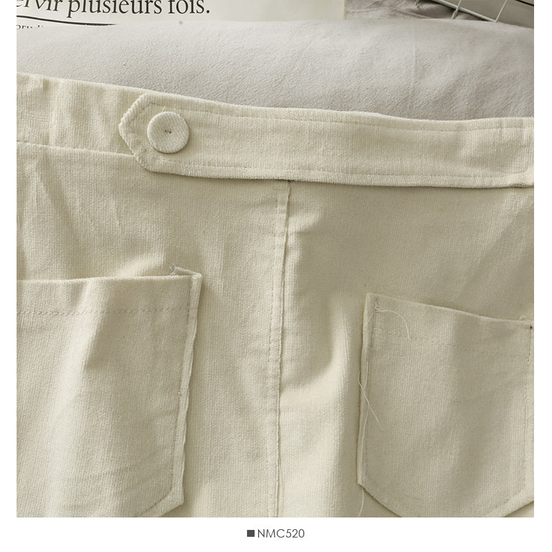 Simple and versatile solid high waist casual A-line skirt  2665