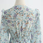 Gentle style, thin floral skirt, V-neck Chiffon Ruffle Skirt  2211