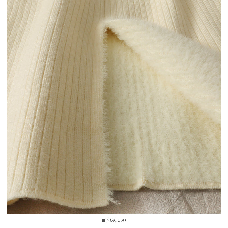 Slim and versatile solid color split knit  2666