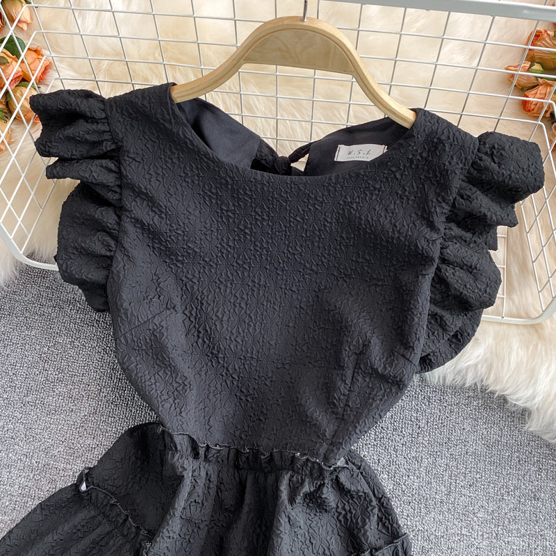 Robe à manches volantées vintage vieillissante 3347
