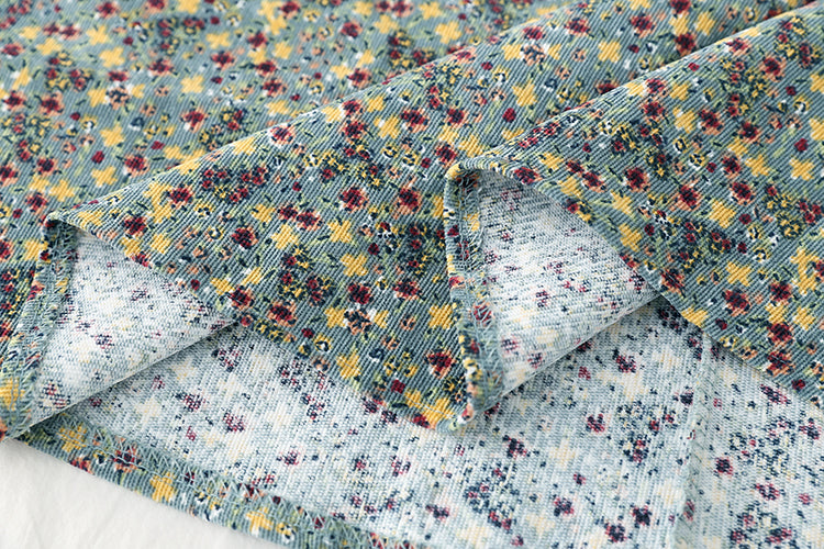 Floral dress new style stitching shows thin temperament slim fit with a bottomed sweater  2136