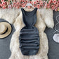 Jupe gilet à bretelles sexy et élastique 2938