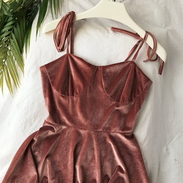 Bandage dress velvet suspender harbor style suspender skirt  3275