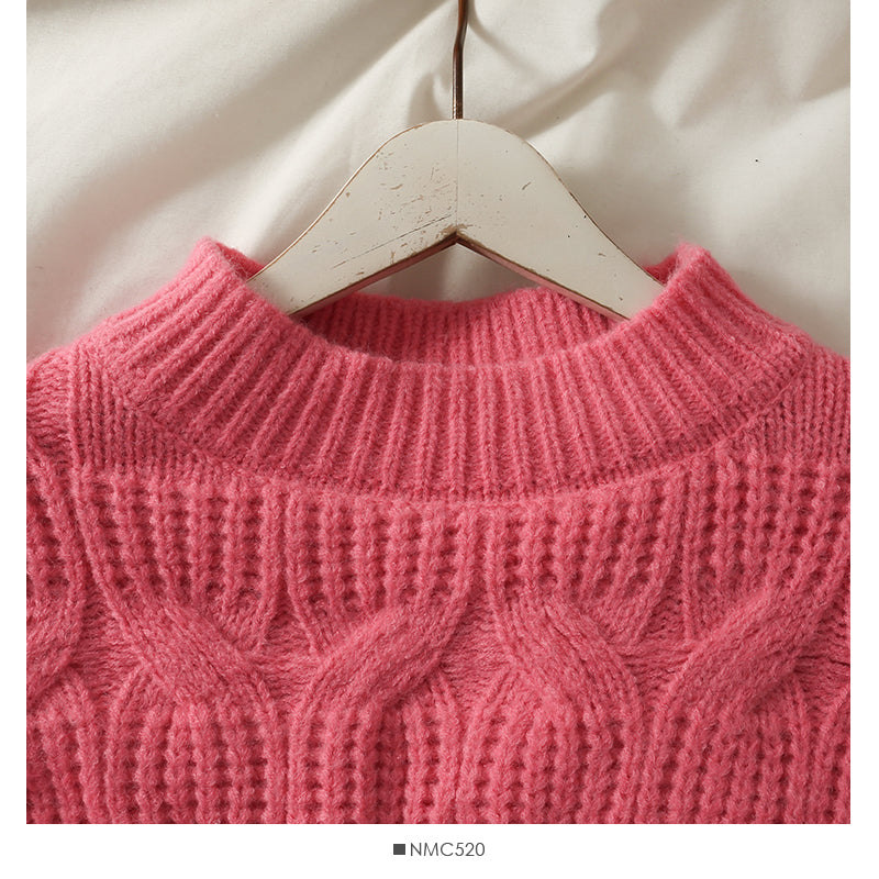 Pull femme saison ample et fin motif lin pull col rond 2021