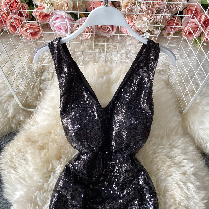 Robe à sequins slim à la taille 2828