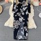 Robe portefeuille sexy à col en V et imprimé slim 2910