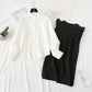 Two piece slim sweater knit vest vest with shirt skirt  2348