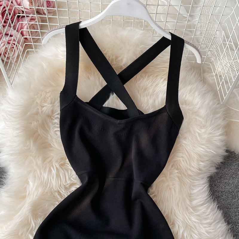 Retro back cross elastic slim fit with thin hips  2770