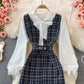 Celebrity temperament V-neck vest vest skirt white shirt  2869