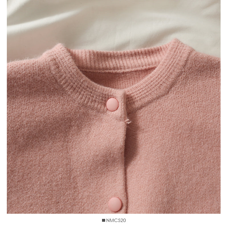 Pull col rond simple boutonnage ample et fin pour femme 1902