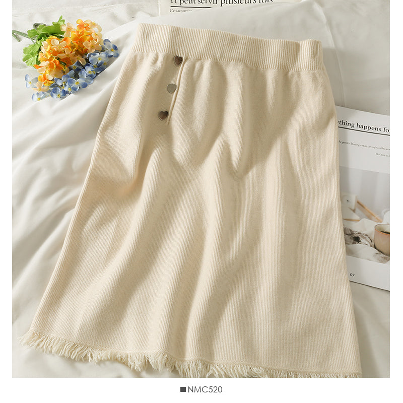 Slim candy color knitted Hip Wrap Skirt for women  2601